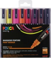 POSCA Pigmentmarker PC-5M, 8er Box, warme Farben (5664264)