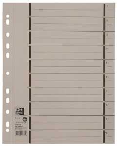 Trennblatt A4 mit Perforation, aus 250 g/m² Manilakarton (RC), grau