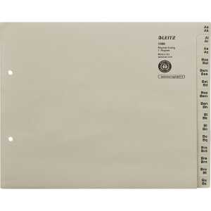 LEITZ Tauenpapier-Register, A-Z, fü r 8 Ordner, grau (80130885)