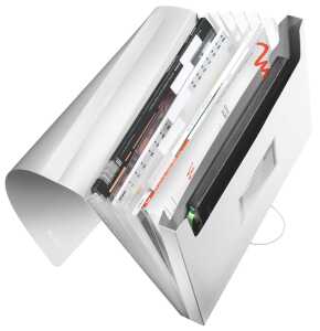 LEITZ Fächermappe Style, A4, PP, 6 Fächer, arktik-weiß (80395704)