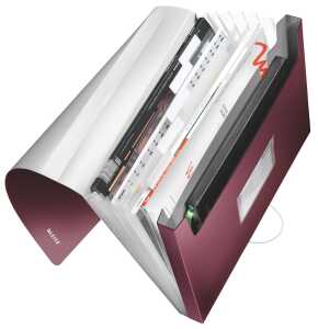 LEITZ Fächermappe Style, A4, PP, 6 Fächer, granat-rot (80395728)