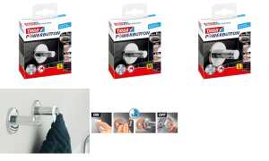 tesa Powerbutton Haken Universal sm all, chrom (8759320)